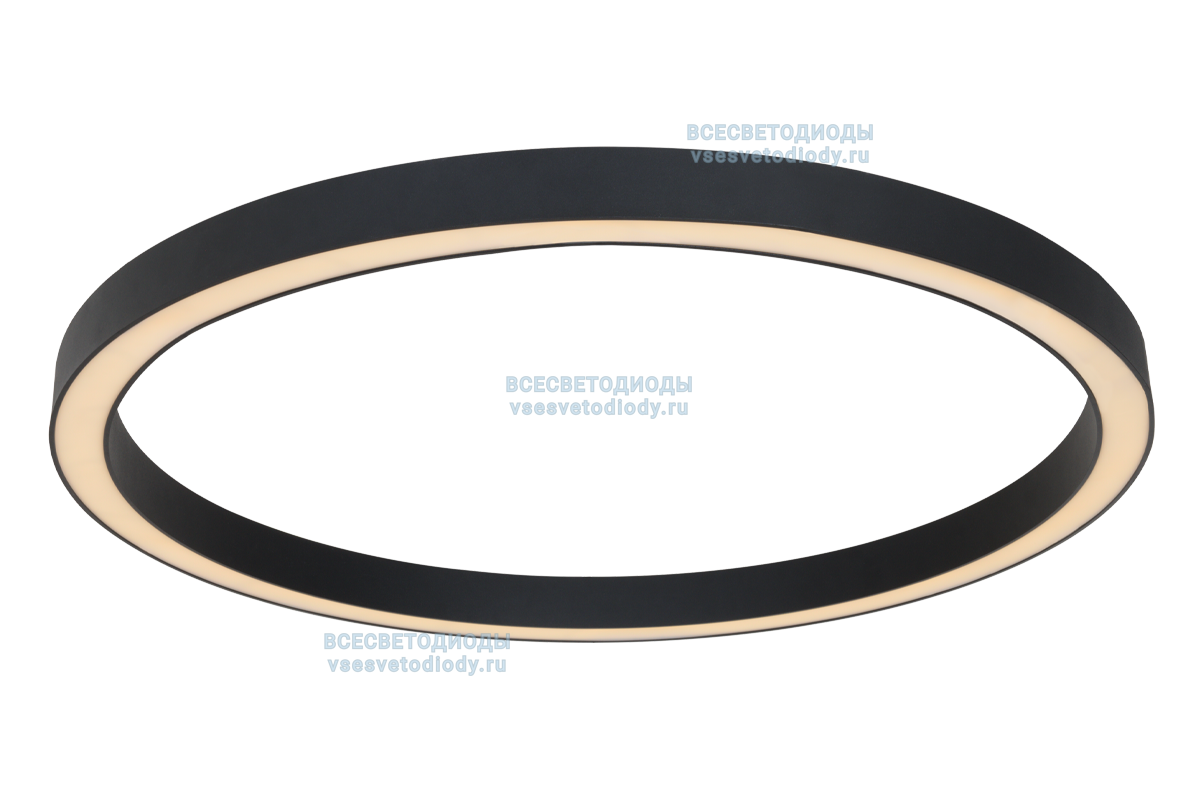 Светильник кольцо светодиодное Ring 130W, D1500 мм*35, 3000К, черный, накладной, IP 40